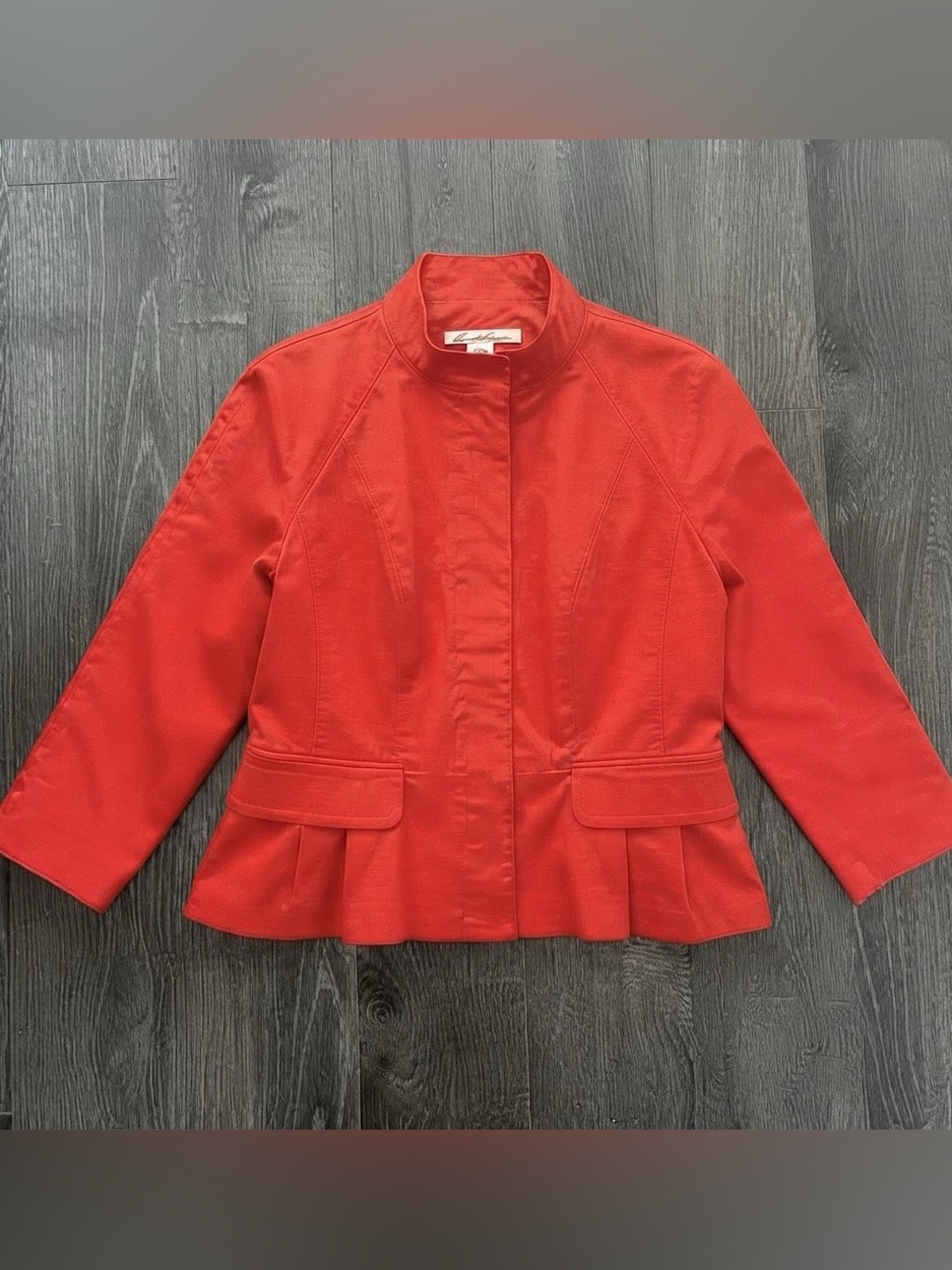 Kenneth Cole Red Peplum Jacket Blazer Size 2